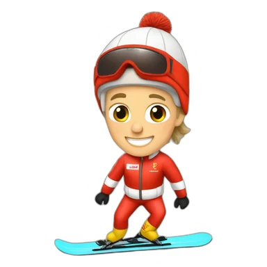 Michael Schumacher skiing sticker