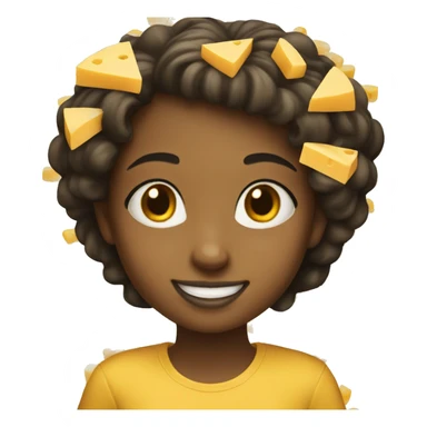 Smiling girl made of cheese sticker