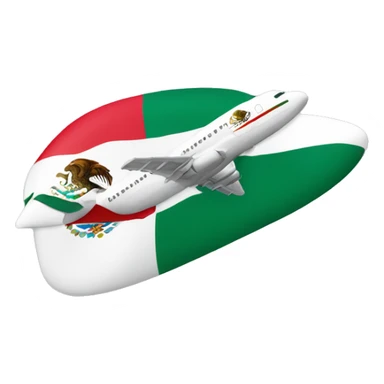 plane with mexico flag on one side sticker