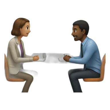 meeting of two people sticker