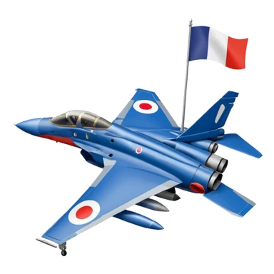 the french flag filling the entire background, and on front the mirage fighter jet sticker