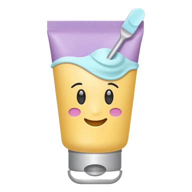 cute emoji-style tube labeled 'SPA', nail and peeling mask motif, soft pastel colors sticker