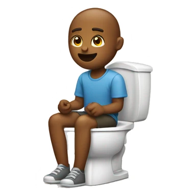 Sitting on toilet  sticker