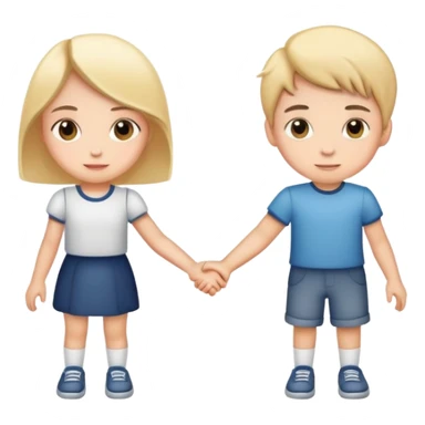 boy and girl holding hands sticker