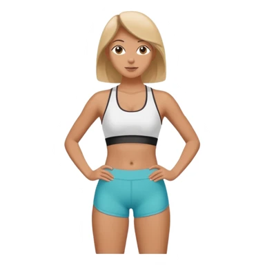 woman's torso, sports bra and shorts, simple sticker