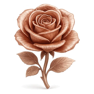 rose gold rose, elegant, metallic pink-gold finish sticker