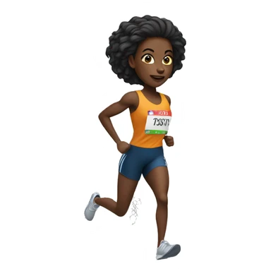 black female track runner with hair down sticker