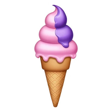 Ice cream light pink and purple sticker