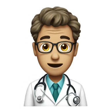 a doctor with the emotion of madness sticker