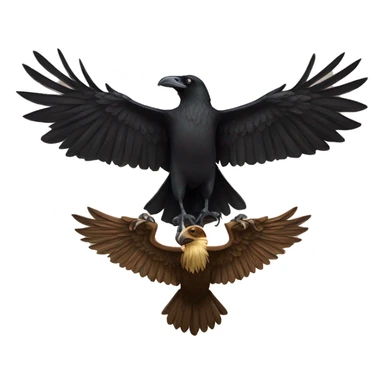 Crow on the back of an eagle sticker