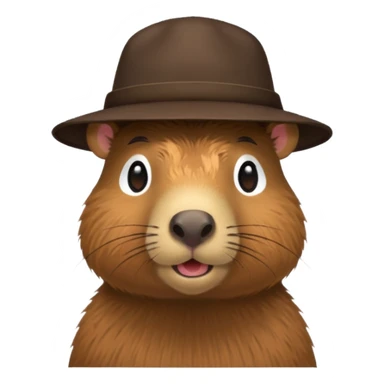 Realistisk Capybara med hat sticker