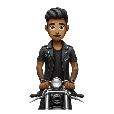 motorcycle boy with tattoos making a rizzing face white race sticker