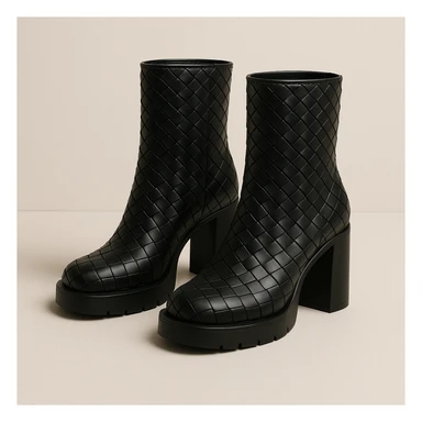 Bottega Veneta boots, luxury woven pattern, stylish and contemporary, simple background sticker