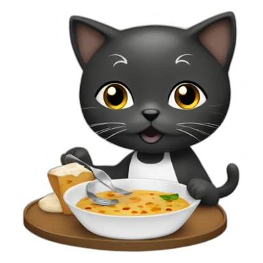 Gata de color café, blanca y negra pidiendo comida sticker