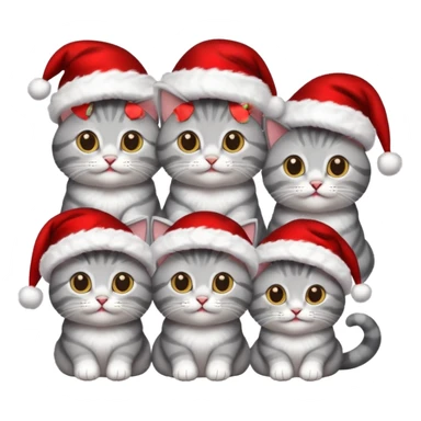 grey cats with Christmas hats sticker