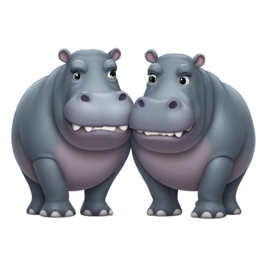 Hippo with his wife  sticker