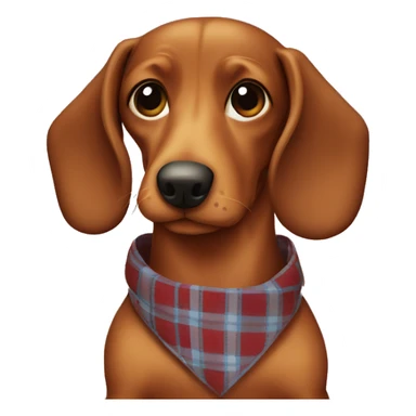 teckel wearing a plaid sticker