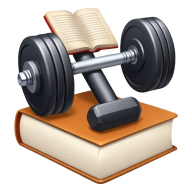 dumbell with book sticker