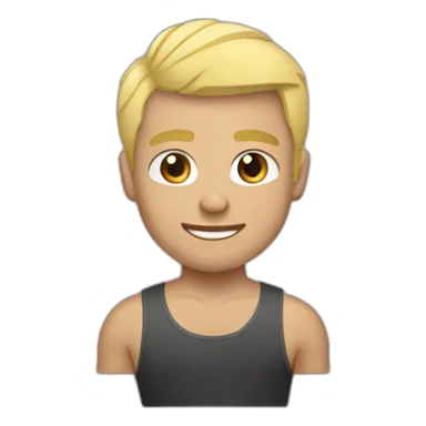 Strong man lifting weights short blonde hair sticker