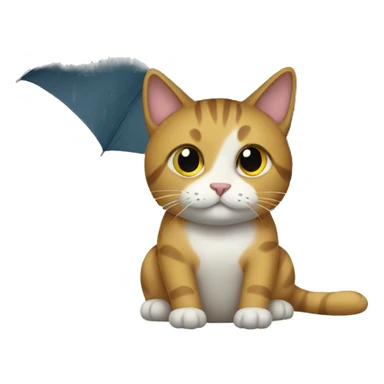 Cat on a rainy day sticker