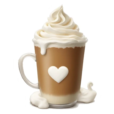 chai latte with a heart and whipped cream sticker