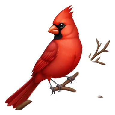 a bright red bird, cardinal sticker