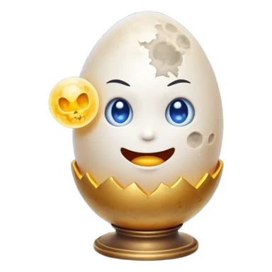alchemy character cracking moon egg with light inside sticker