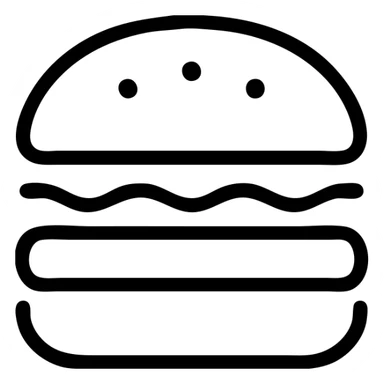 burger icon, line art style, no fill sticker