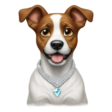 rotwailer dog with diamond necklace sticker