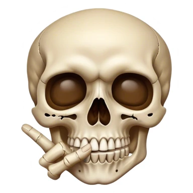 Tête de mort qui fait chut  sticker