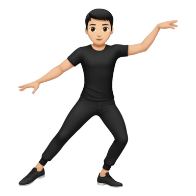 male dance choreographer with pants and shirt black hair  sticker