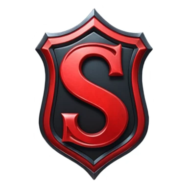 Create a custom emoji badge featuring a stylized, glossy letter “S”. Theme it in the Grandmaster rank style from League of Legends. Use intense red accents, dark metals, and strong contrast for a dramatic elite look.
 sticker