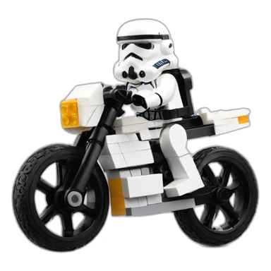 Cute Lego Stormtrooper riding road bike sticker