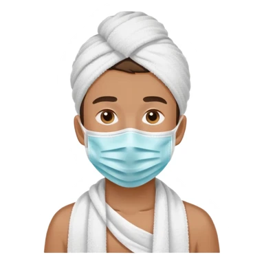 Boy using a face mask for Skincare  sticker