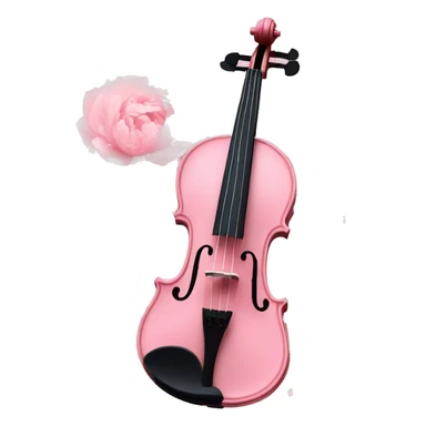 soft pastel pink violin with peonies and glitter sticker