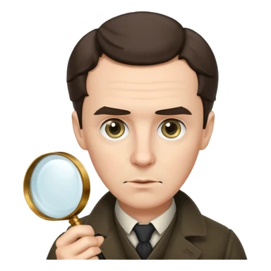 sherlock holmes holding magnifying glass sticker