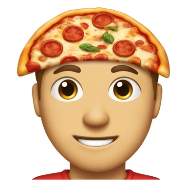Een pizza met armen en benen en gezicht sticker