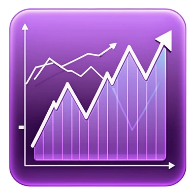 A glowing purple hologram of a line chart sticker