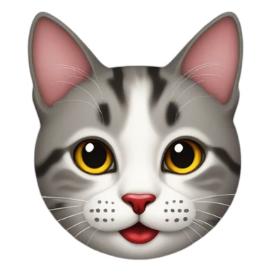 cat with red lips sticker