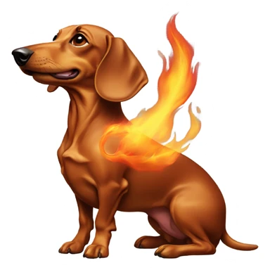 Dachshund breathing fire sticker