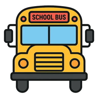 school bus icon in lineal color with black outlines sticker
