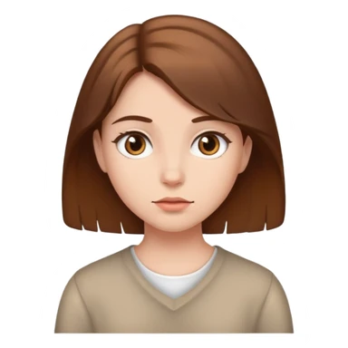 girl with brown hair standing up neutral expression sticker