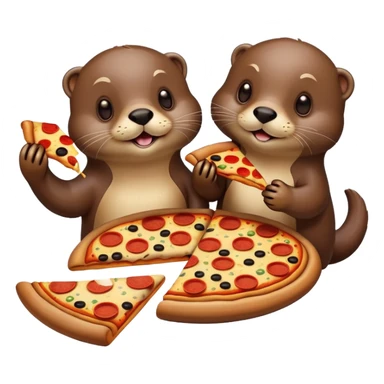 Otters, pizza sticker