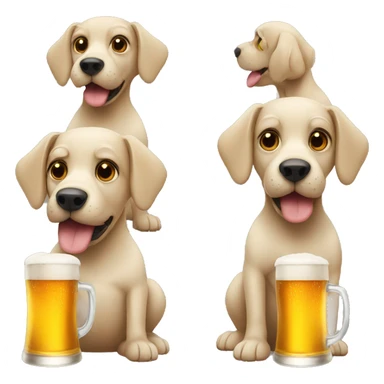 Dog drinking a beer  sticker