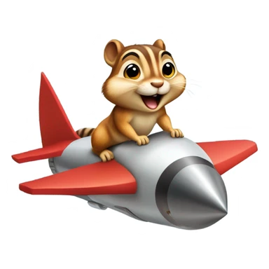 Chipmunk riding a rocket sticker