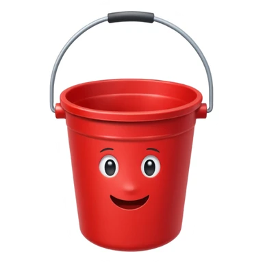 red bucket without handle sticker
