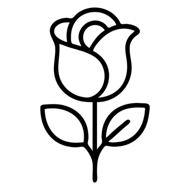 rose flower outlined icon sticker
