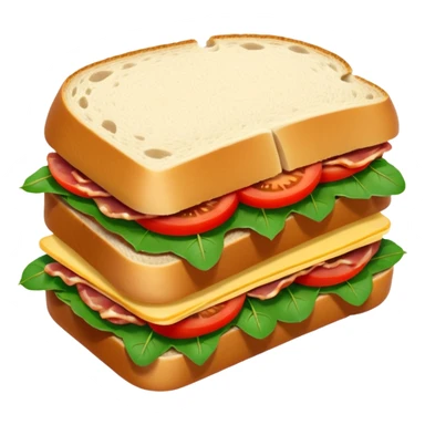 Sourdough bread sandwich with arugula and bacon and tomato slices inside sticker