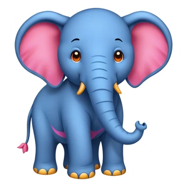 Black, orange, red, green and pink blue elephant sticker