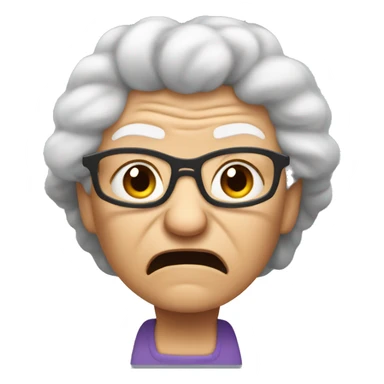 Angry hairy grandma sticker